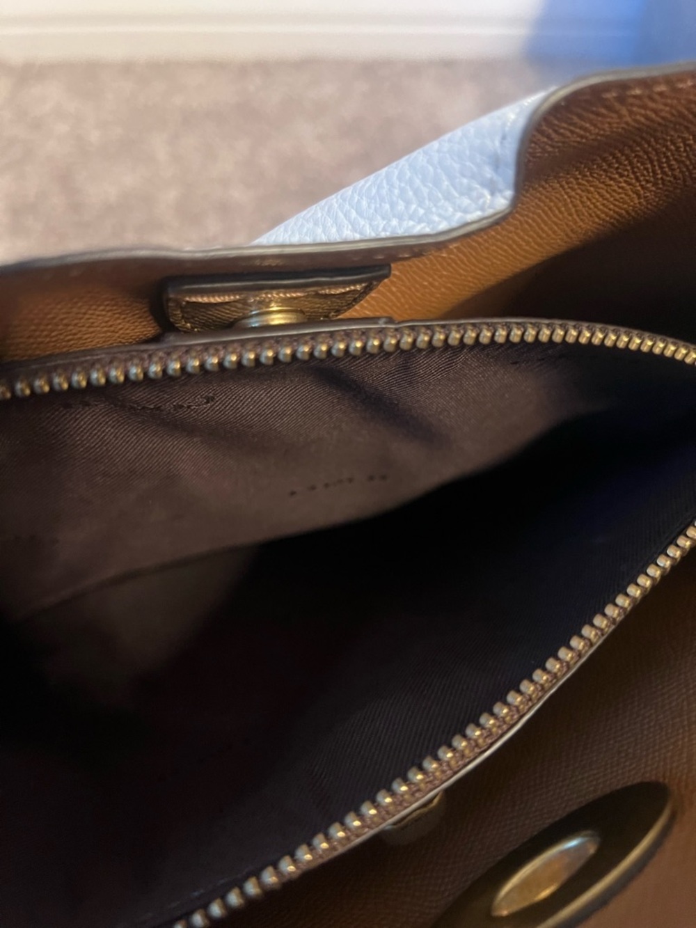 Coach Willow Shoulder Bag in Colorblock Pebble Leather - Picture 7 of 8